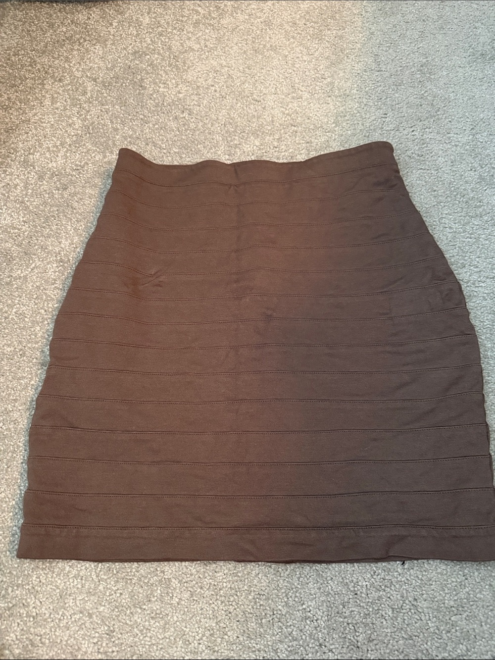Express Brown Stretch Knit Mini Skirt
